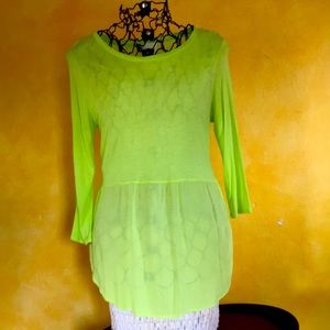 Two by Vince Camuto Lime GreenTunic Top